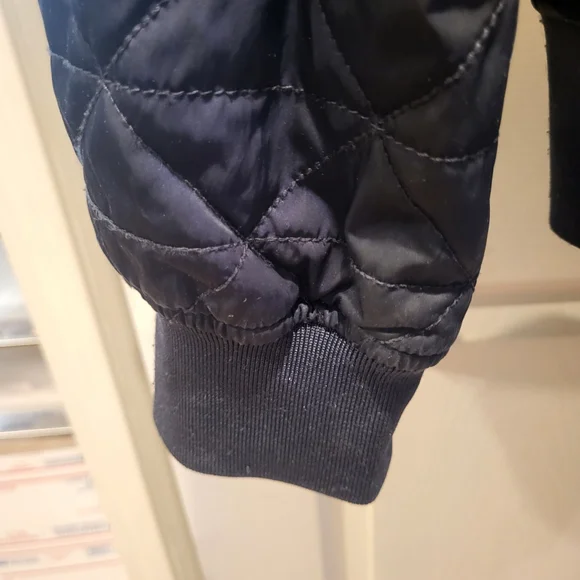 Guess Men's Water Resistant Quilted Bomber Full Zip Jacket Navy Blue Size XL - Picture 7 of 10